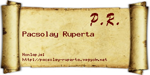 Pacsolay Ruperta névjegykártya